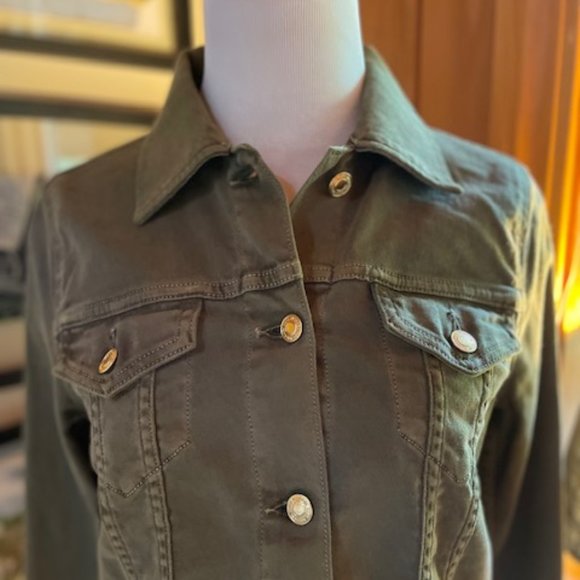 MICHAEL KORS Military Green Jean Jacket - S - Picture 3 of 12